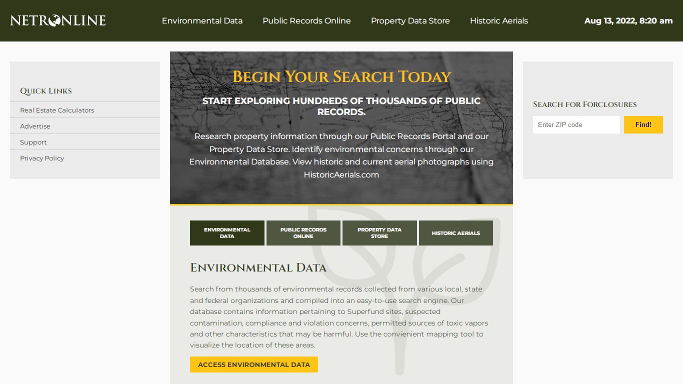 NETR Online • Home - Environmental Records, Property ...